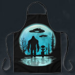 Bigfoot UFO Alien Apron<br><div class="desc">Bigfoot UFO Alien</div>