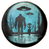 Bigfoot UFO Alien Chocolate Covered Oreo (Front)