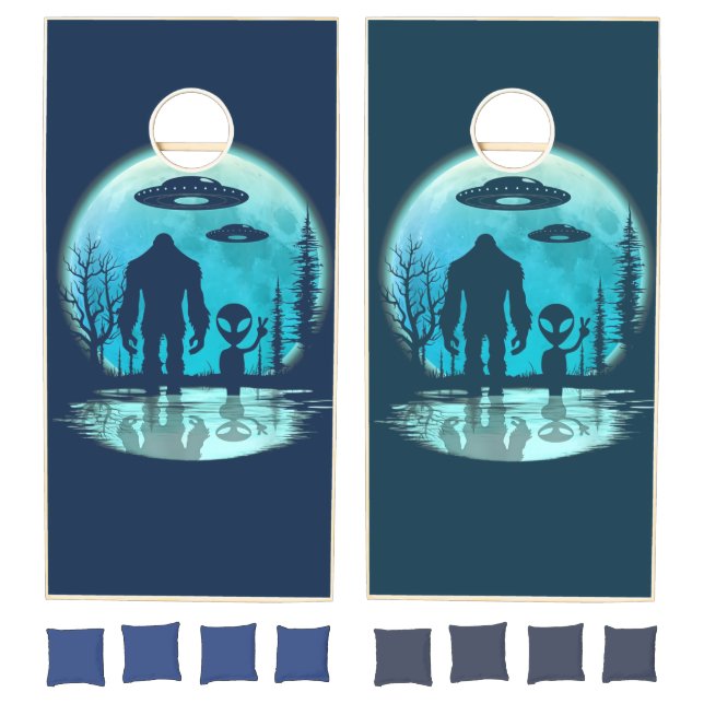 Bigfoot UFO Alien Cornhole Set (Set)