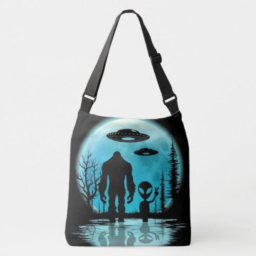 Bigfoot UFO Alien Crossbody Bag