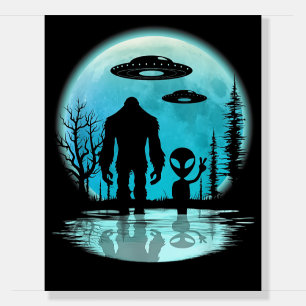 Bigfoot UFO Alien  Foam Board