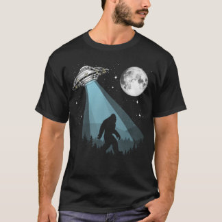 Bigfoot UFO Conspiracy Moon Stars Night Nature T-Shirt