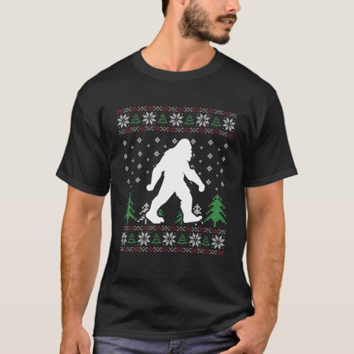 Bigfoot Ugly Christmas Cool X_Mas Pajama Pj Party T_Shirt