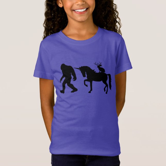 Bigfoot, Unicorn and Jackalope T-Shirt (Front)
