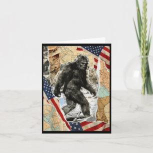 Bigfoot usa american flag sasquatch patriotic 4th card