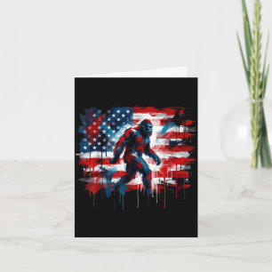 Bigfoot usa american flag sasquatch patriotic 4th card