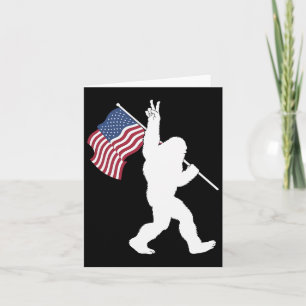 Bigfoot Usa Flag Card