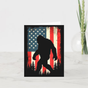 Bigfoot usa flag patriotic fourth of july card