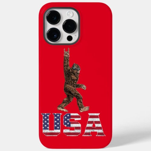 Bigfoot USA Patriotic Shirts For Men Sasquatch Roc Case_Mate iPhone 14 Pro Max Case