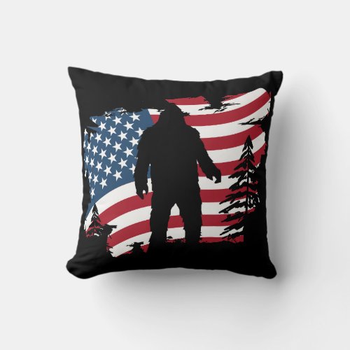 Bigfoot USA Quality Throw Pillow