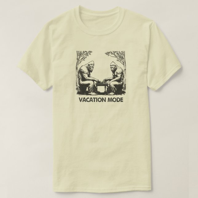 Bigfoot Vacation Mode Chess T-Shirt (Design Front)