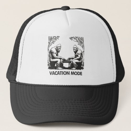 Bigfoot Vacation Mode Chess Trucker Hat