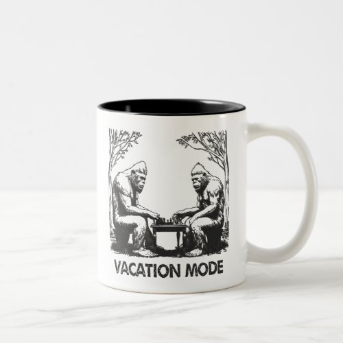 Bigfoot Vacation Mode Chess Two_Tone Coffee Mug