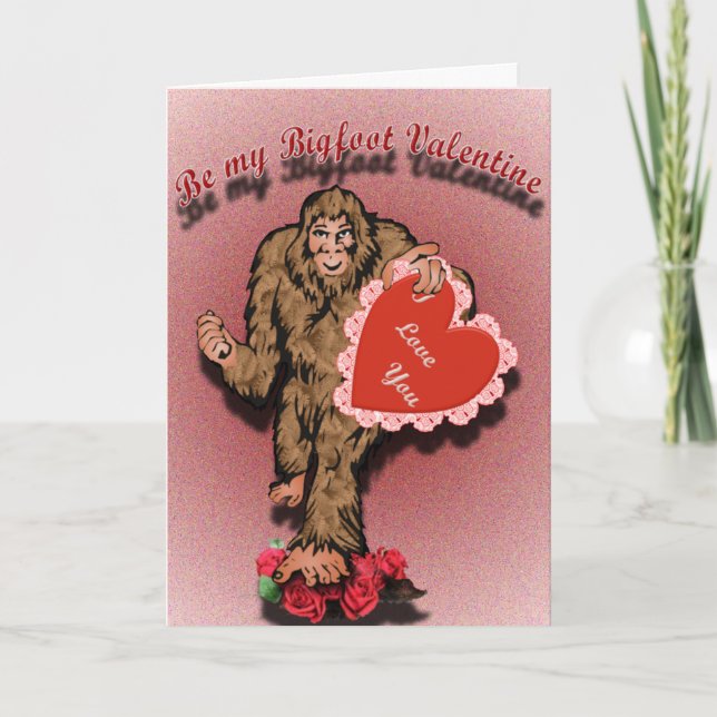 Bigfoot Valentine Holiday Card (Front)