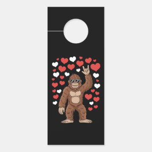Bigfoot Valentines Day Funny Hearts Sasquatch Door Hanger