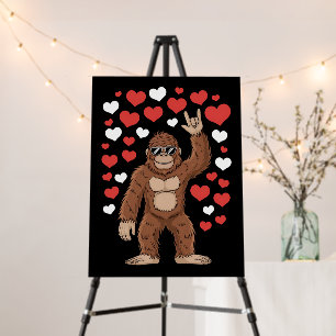 Bigfoot Valentines Day Funny Hearts Sasquatch Foam Board