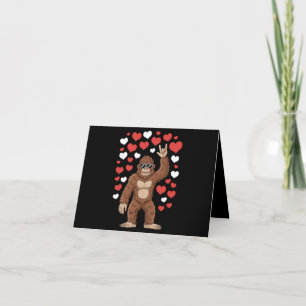 Bigfoot Valentines Day Funny Hearts Sasquatch Letterpress Thank You Card