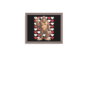 Bigfoot Valentines Day Funny Hearts Sasquatch Love Canvas Print