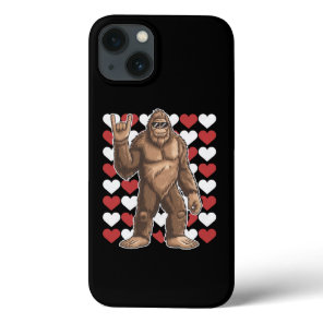 Bigfoot Valentines Day Funny Hearts Sasquatch Love iPhone 13 Case
