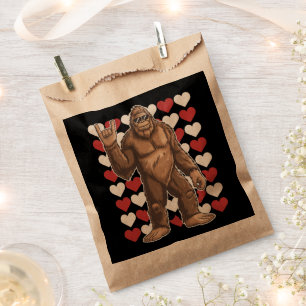 Bigfoot Valentines Day Funny Hearts Sasquatch Love Favor Bag