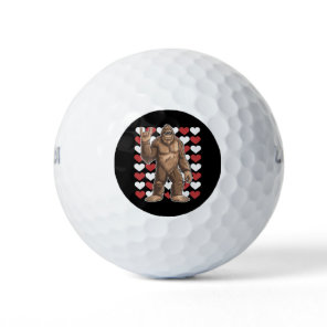Bigfoot Valentines Day Funny Hearts Sasquatch Love Golf Balls