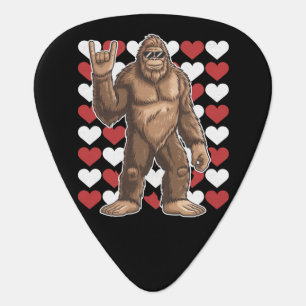 Bigfoot Valentines Day Funny Hearts Sasquatch Love Guitar Pick