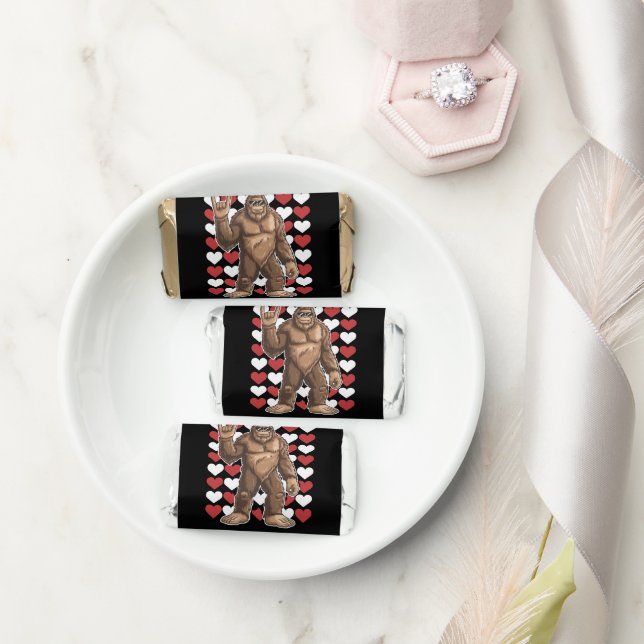 Bigfoot Valentines Day Funny Hearts Sasquatch Love Hershey's Miniatures (Wedding)