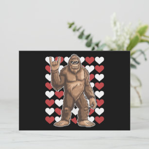 Bigfoot Valentines Day Funny Hearts Sasquatch Love Holiday Card