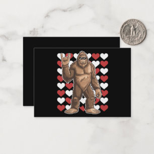 Bigfoot Valentines Day Funny Hearts Sasquatch Love Note Card