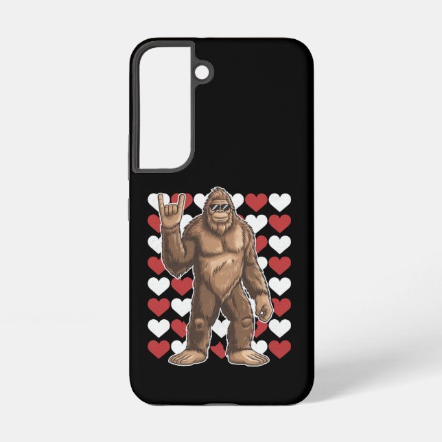 Bigfoot Valentines Day Funny Hearts Sasquatch Love Samsung Galaxy Case (Back)