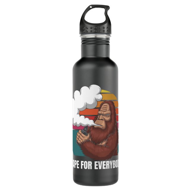 bigfoot vape vector illustration stainless steel water bottle (Front)