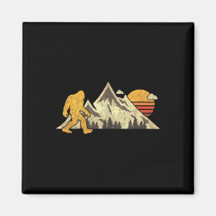 Bigfoot Vintage Mountain Sun Sasquatch Camping Hik Magnet