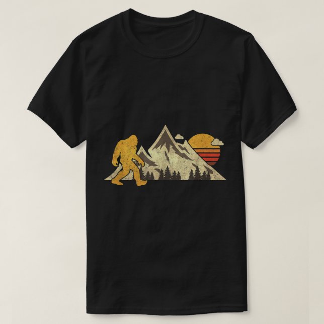 Bigfoot Vintage Shirt Mountain Sun Sasquatch Campi (Design Front)