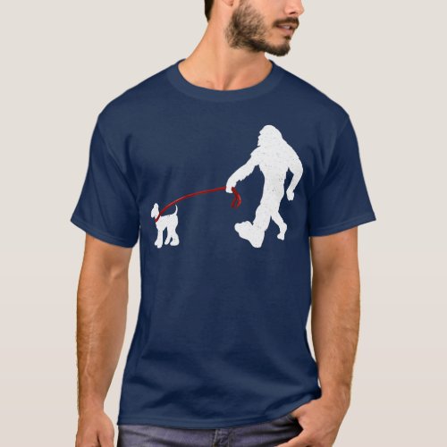 Bigfoot Walking Airedale Terrier Funny Bigfoot amp T_Shirt