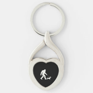 Bigfoot Walking Dachshund Funny Wiener Dog Dad Keychain