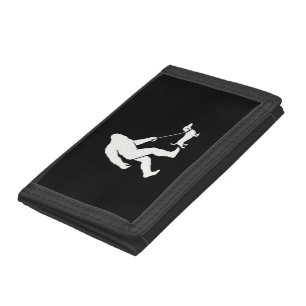 Bigfoot Walking Dachshund Funny Wiener Dog Dad Trifold Wallet