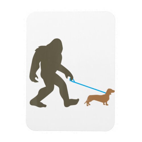 Bigfoot Walking Dachshund Sasquatch Doxie Dog Gift Magnet
