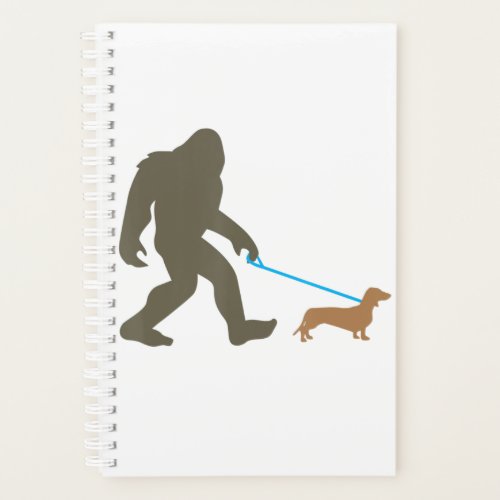 Bigfoot Walking Dachshund Sasquatch Doxie Dog Planner