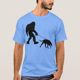 Bigfoot Walking Dog T-Shirt