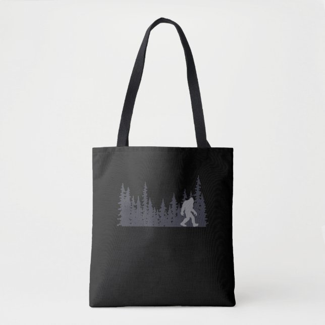 Bigfoot walking Forest Joke Sasquatch Fun Tote Bag (Front)
