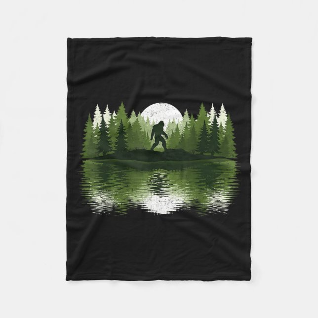 Bigfoot Walking Forest Sasquatch Woods Parks Men W Fleece Blanket (Front)