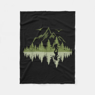 Bigfoot Walking Forest Sasquatch Woods Parks Men W Fleece Blanket