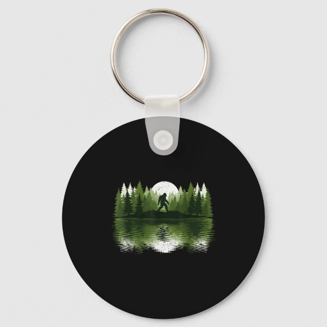 Bigfoot Walking Forest Sasquatch Woods Parks Men W Keychain (Front)