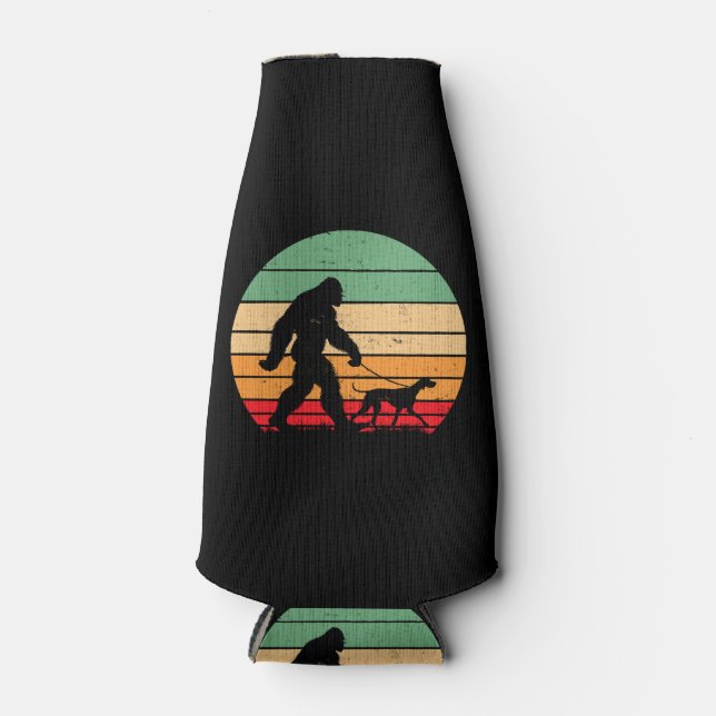 Bigfoot Walking German Shorthaired Pointer Dog Vin Bottle Cooler (Front)
