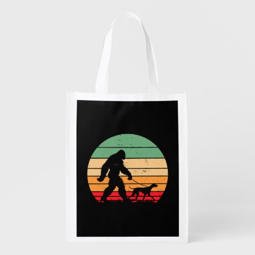 Bigfoot Walking German Shorthaired Pointer Dog Vin Grocery Bag