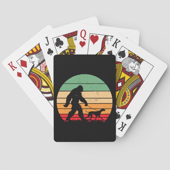 Bigfoot Walking German Shorthaired Pointer Dog Vin Poker Cards (Back)