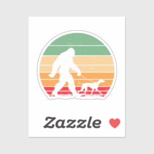 Bigfoot Walking German Shorthaired Pointer Dog Vin Sticker