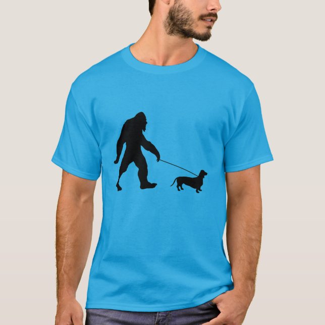 Bigfoot Walking his Dog T-Shirt (Front)