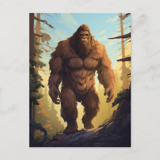Bigfoot Walking in the Forrest Postcard