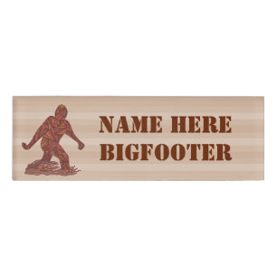 Bigfoot Walking Sasquatch Crypto Funny Name Here Name Tag